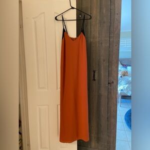 Maxi dress, orange/black